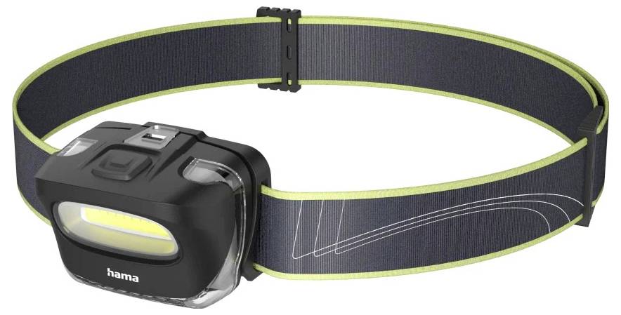 Hama LED-Stirnlampe "HL110", Batterien, COB, Kopflampe zum Joggen, Sport, 2 Modi Stirnlampe 83 g