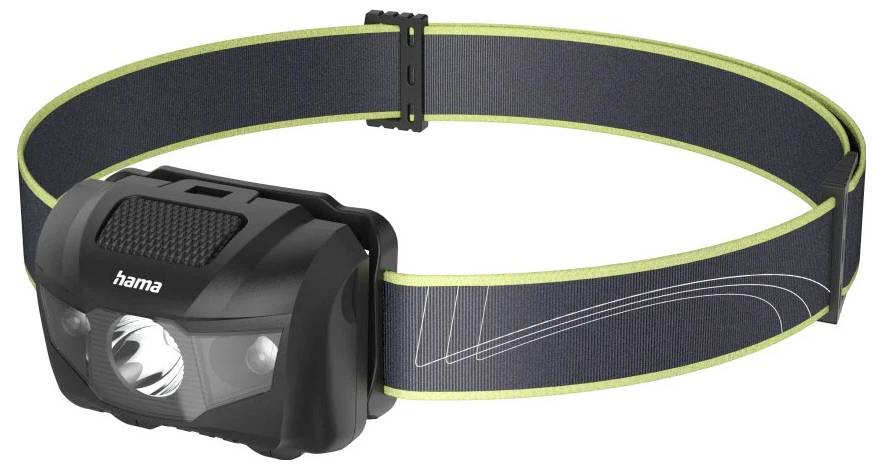 Hama LED-Stirnlampe "HL200", Batterien, Kopflampe zum Joggen, Sport, 4 Modi Stirnlampe 73 g