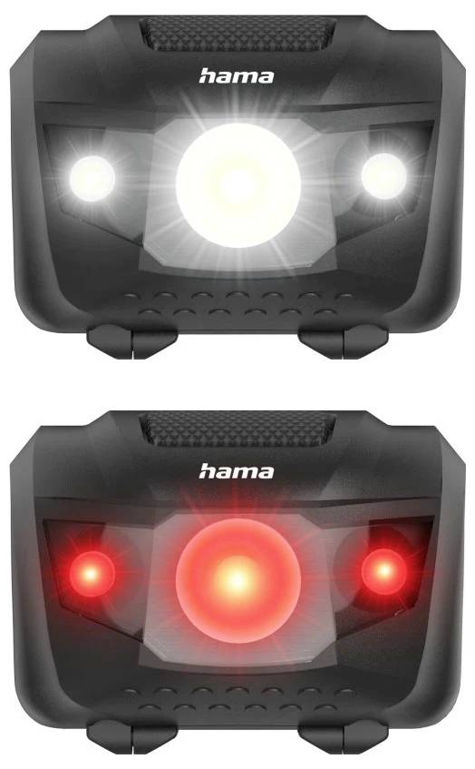 hama 00228615 LED-Stirnlampe "HL200", Batterien, Kopflampe zum Joggen, Sport, 4 Modi