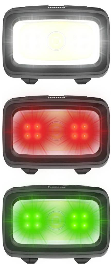 hama 00228616 LED-Stirnlampe "HL350", Batterien, COB, Kopflampe, Warnlicht, Pfeife,7 Modi