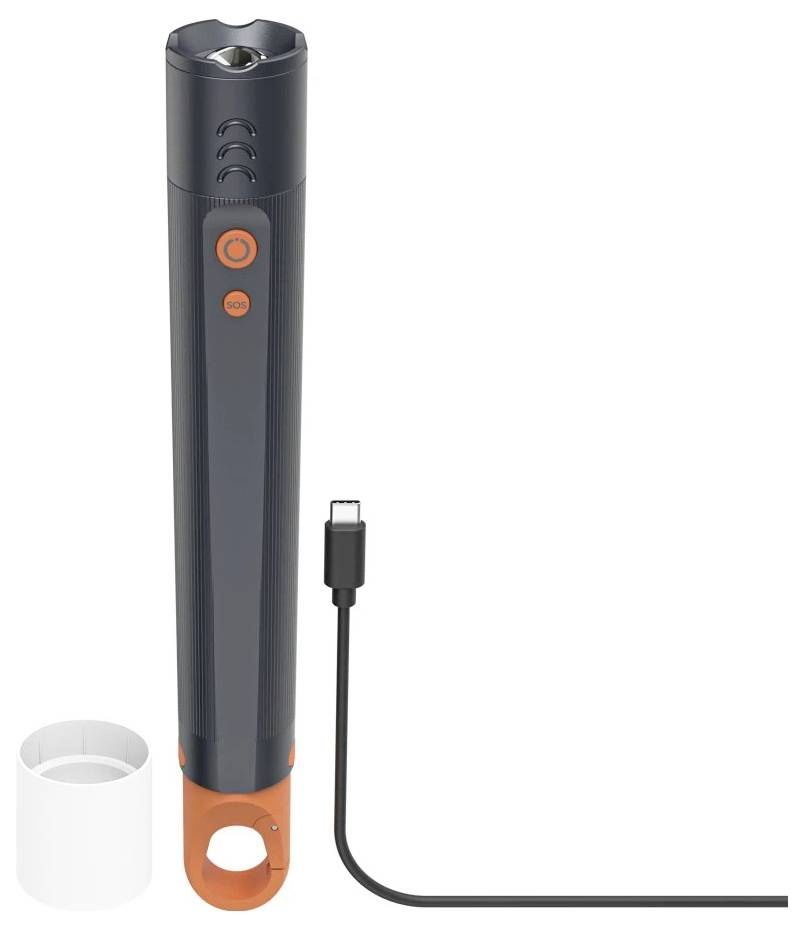 Hama LED-Taschenlampe "FLX1200-C", aufladbar, stoßfest, Alu, 4 Modi + SOS, Zoom Taschenlampe 288g