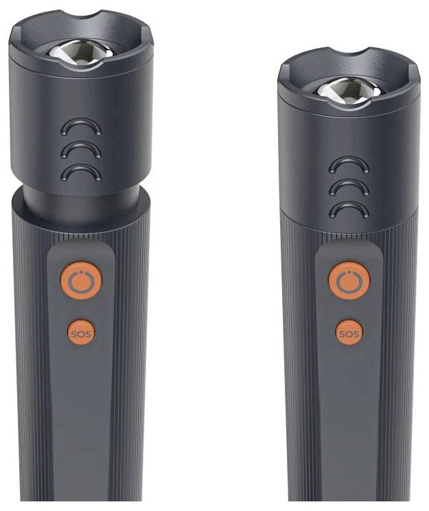 Hama LED-Taschenlampe "FLX1200-C", aufladbar, stoßfest, Alu, 4 Modi + SOS, Zoom Taschenlampe 288 g