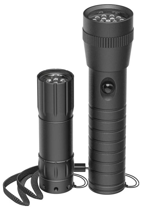 Hama LED-Taschenlampe "FL-DUO", mit Batterien, Aluminium, 2er-Set Taschenlampe