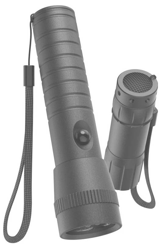 Hama LED-Taschenlampe "FL-DUO", mit Batterien, Aluminium, 2er-Set 00228612 Taschenlampe