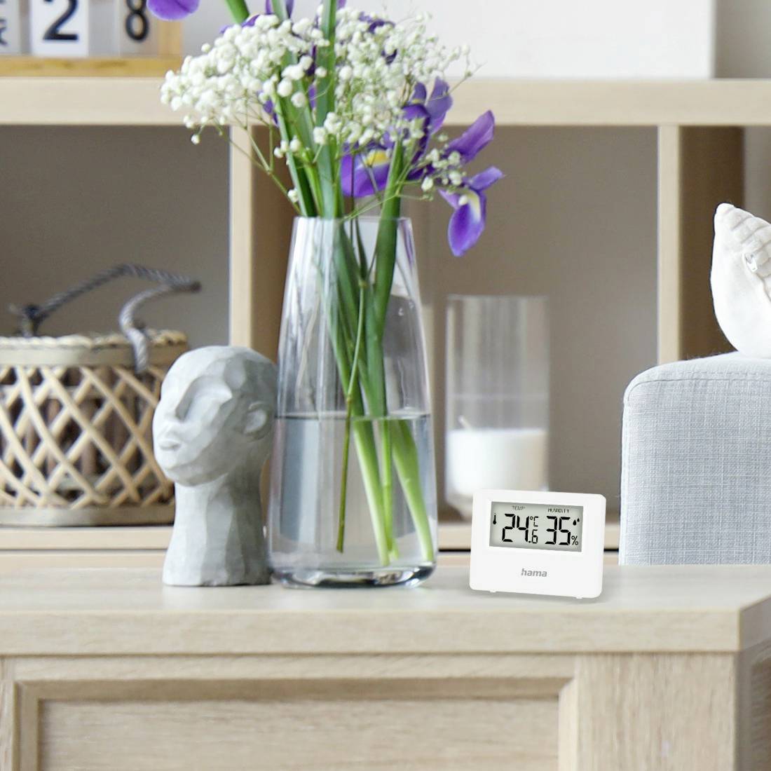 Hama Thermometer und Hygrometer "Ebro", digital, für innen oder außen, Weiß Thermo-/Hygrometer 00222222