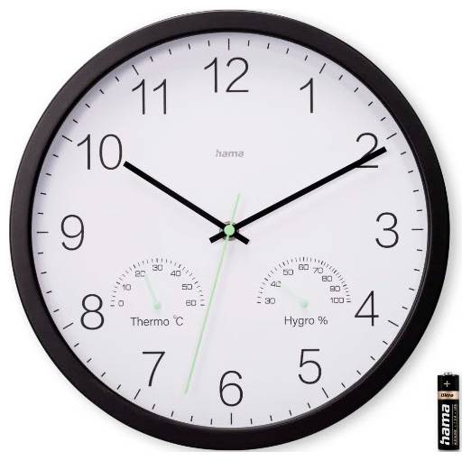 Hama 00185885 Quarz Wanduhr 30cm x 30cm x 4cm