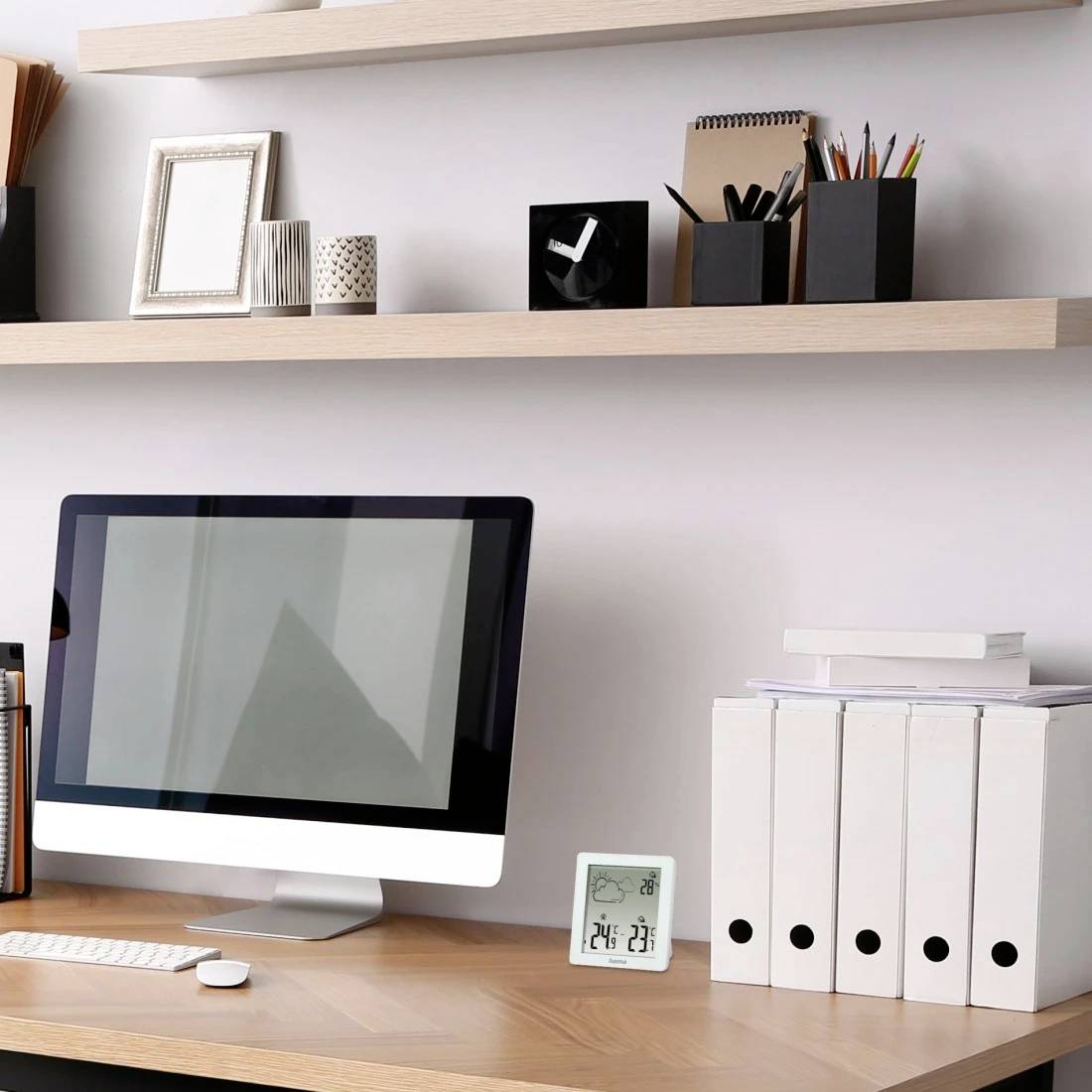 Hama Wetterstation "Zakynthos", Thermometer, Hygrometer, mit Außensensor, Weiß 00222234 Funk-Wetterstation