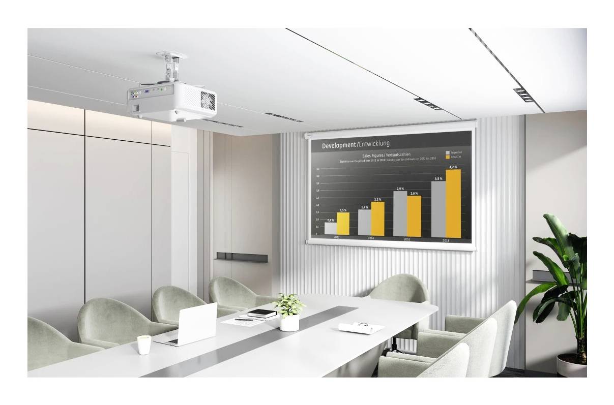 Hama Beamerhalterung, schwenkbar, drehbar, neigbar, für Decke, bis 13,5kg Beamer-Deckenhalterung Weiß