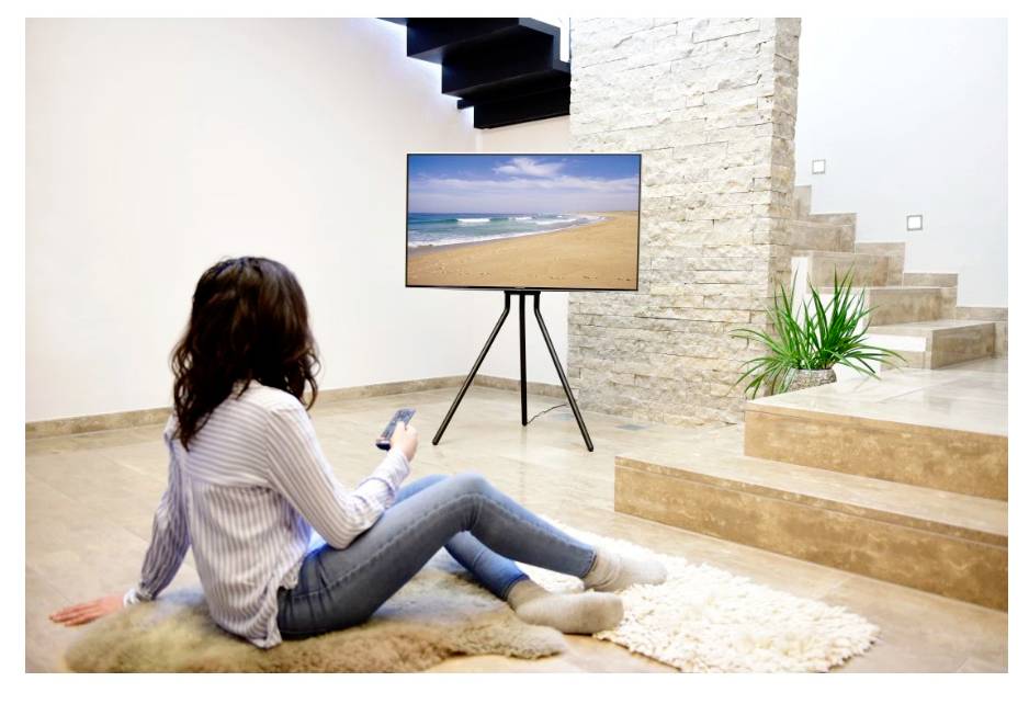 Hama TV-Ständer, Staffelei freistehend, höhenverstellbar, 191cm (75") bis 40kg TV-Standfuß 190,5cm (75")