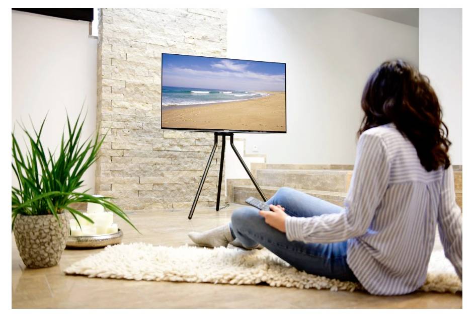 Hama TV-Ständer, Staffelei freistehend, höhenverstellbar, 191cm (75") bis 40kg TV-Standfuß 190,5cm (75")