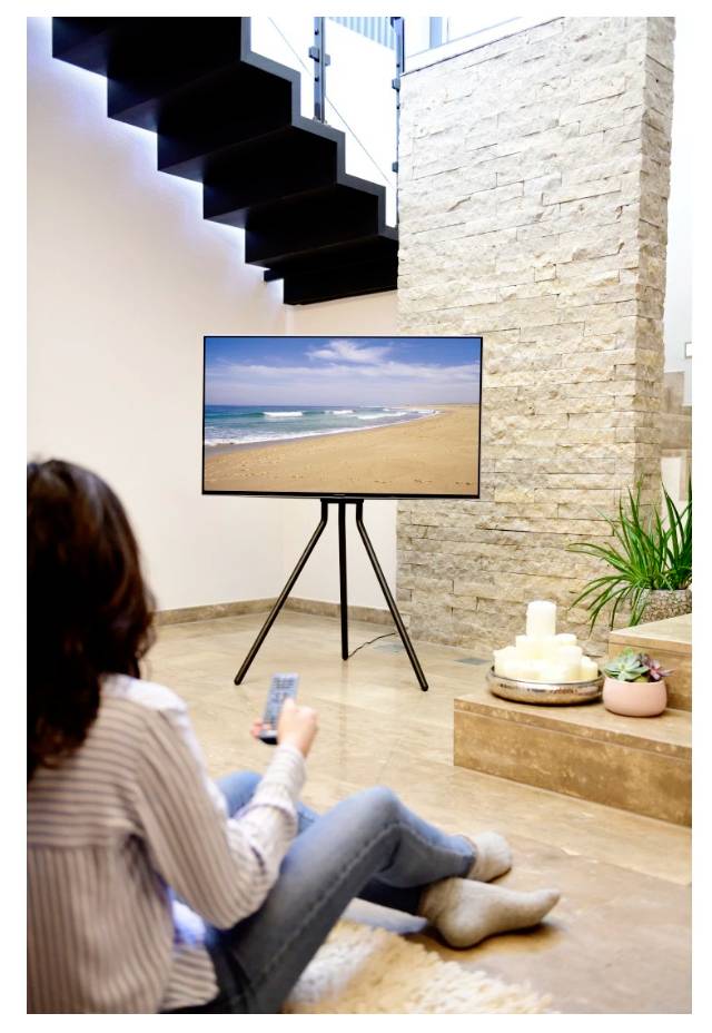 Hama TV-Ständer, Staffelei freistehend, höhenverstellbar, 191cm (75") bis 40kg TV-Standfuß 190,5cm (75")