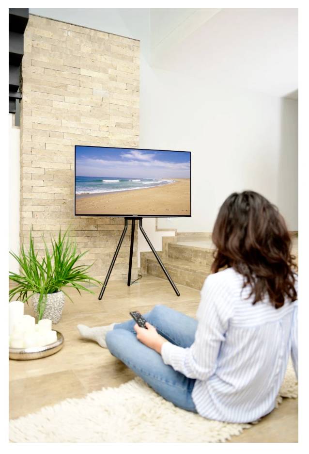 Hama TV-Ständer, Staffelei freistehend, höhenverstellbar, 191cm (75") bis 40kg TV-Standfuß 190,5cm (75")
