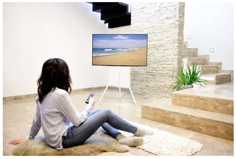 Hama TV-Ständer, Staffelei freistehend, höhenverstellbar, 191cm (75") bis 40kg TV-Standfuß 190,5cm (75")