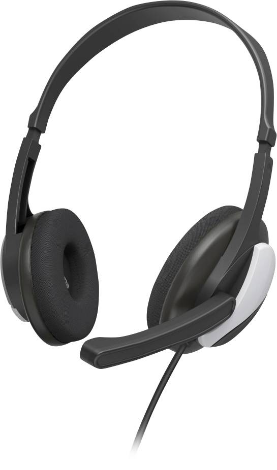 Hama PC-Office-Headset "HS-P100 V2", Stereo, Schwarz On Ear Headset Schwarz, Silber