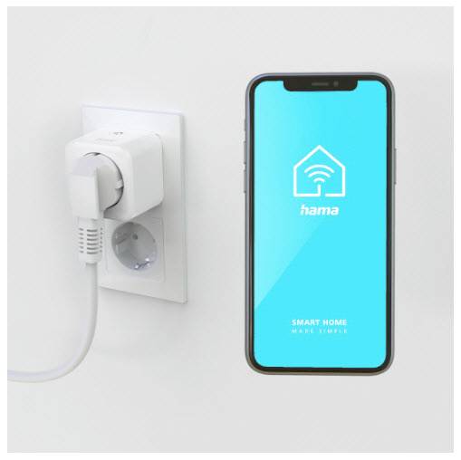 Hama Smarte WLAN-Steckdose, Matter, sprach- u. appgesteuert, nachrüstbar, 3.680W Steckdose