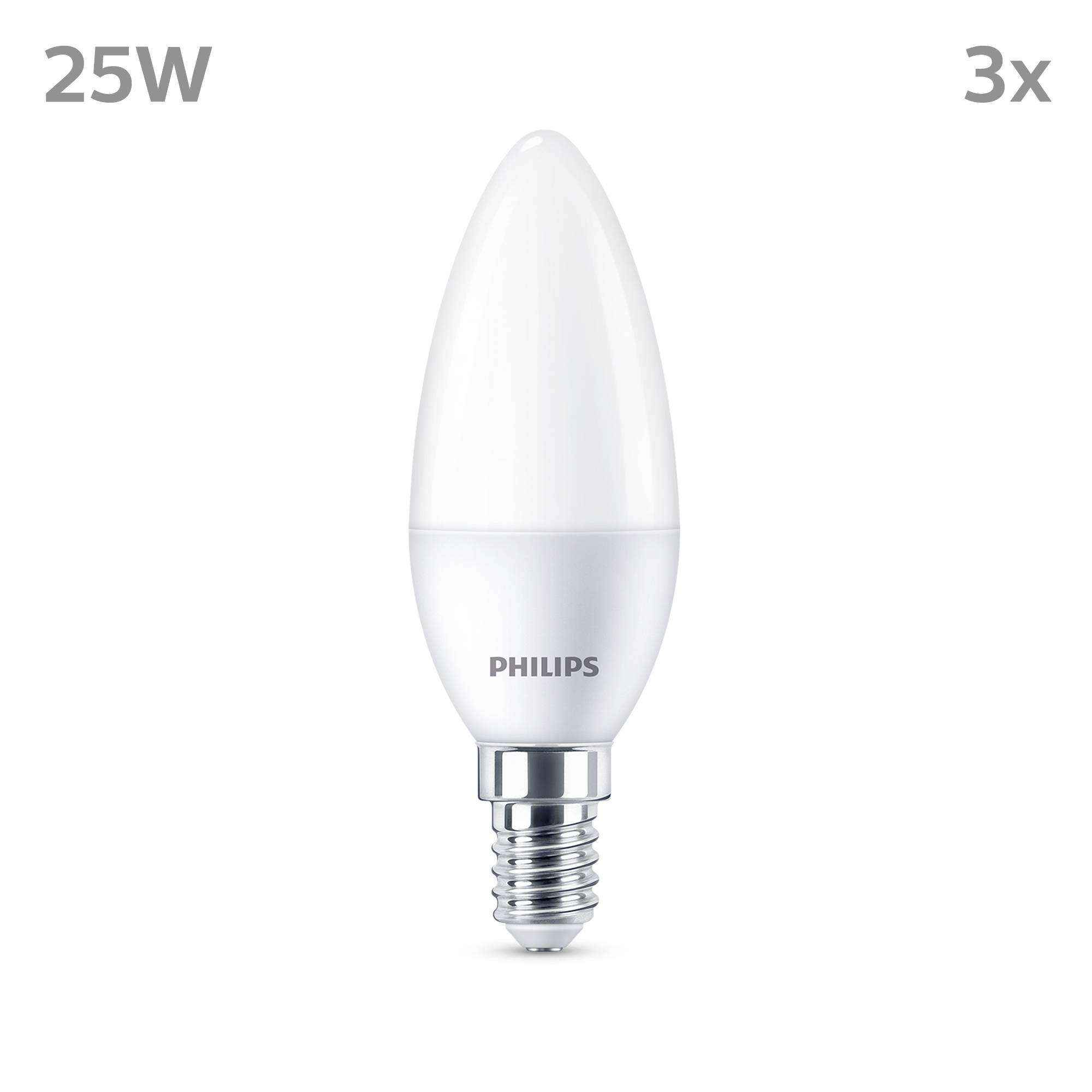 Philips 8719514460034 LED EEK F (A - G) E14 2.8 W = 25 W Warmweiß 3 St.
