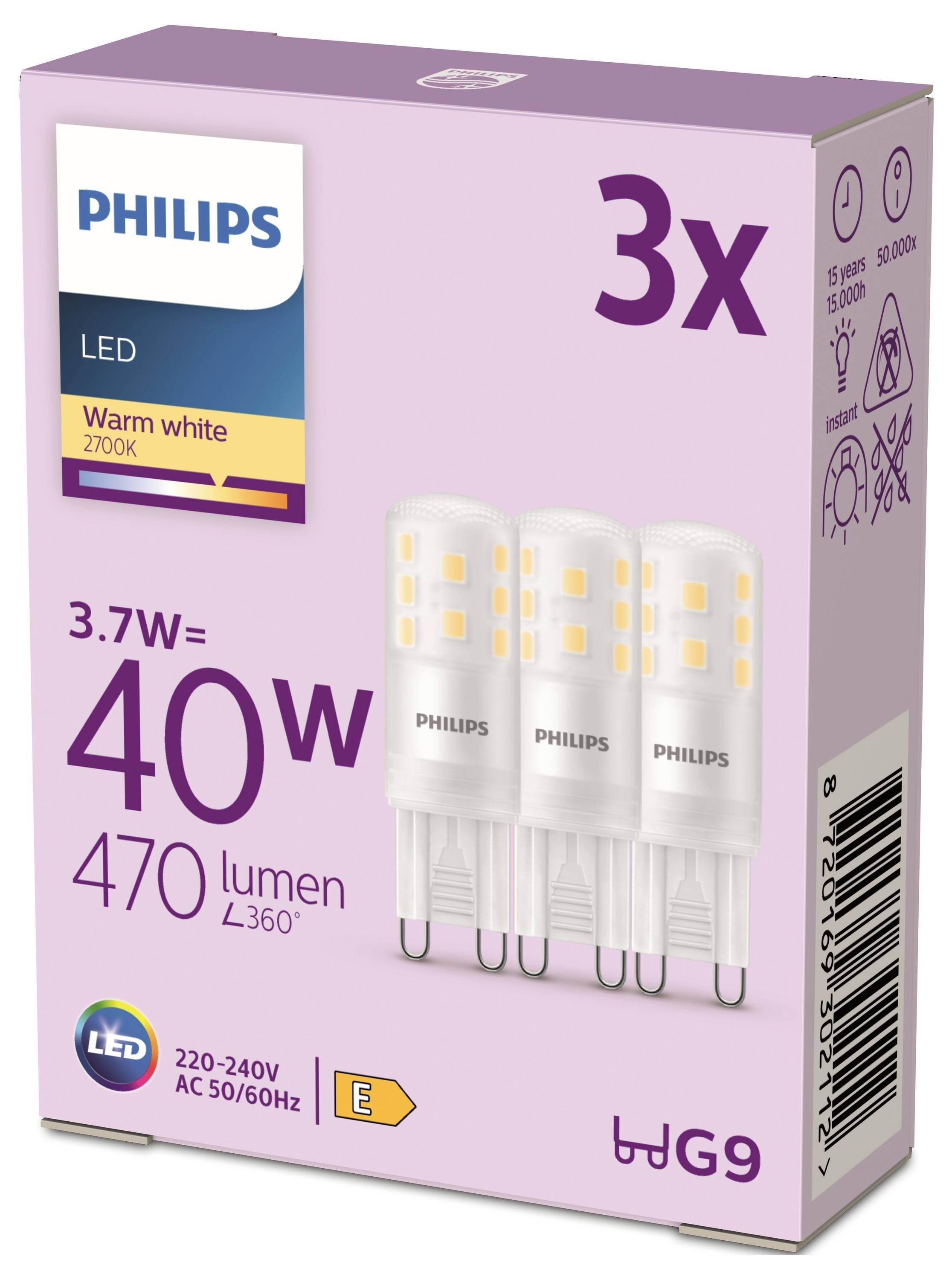 Philips 8720169302112 LED EEK E (A - G) G9 3.7W = 40W Warmweiß 3St.
