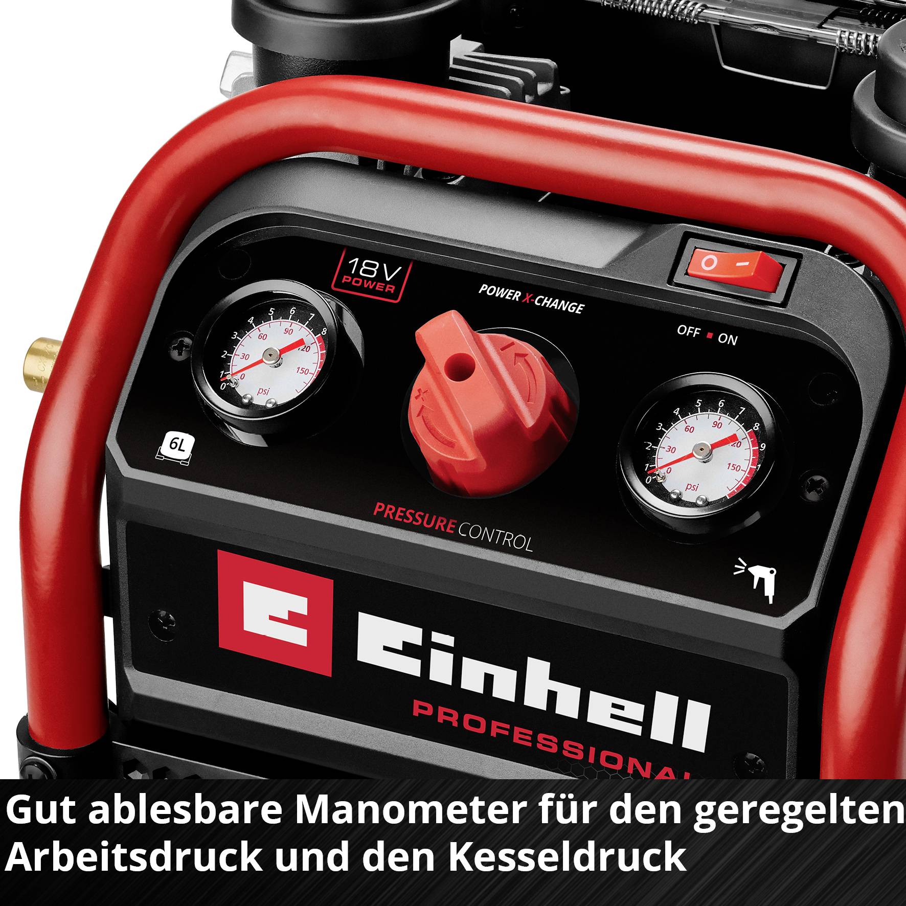 Einhell Professional 4020385 Akku-Kompressor SILENZZO 18/160 8 bar 2 Zylinder