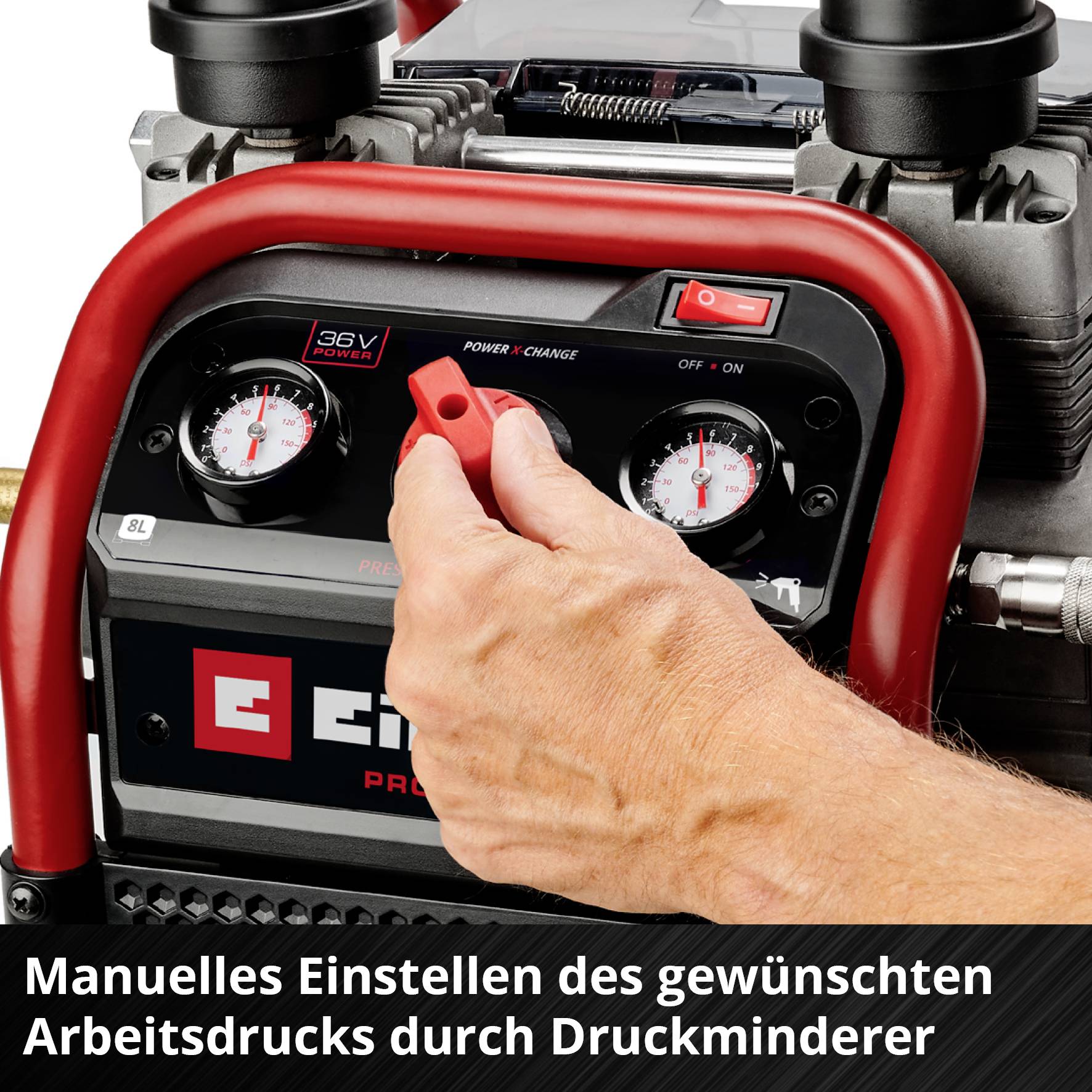 Einhell Professional 4020380 Akku-Kompressor SILENZZO 36/21 8 bar 2 Zylinder