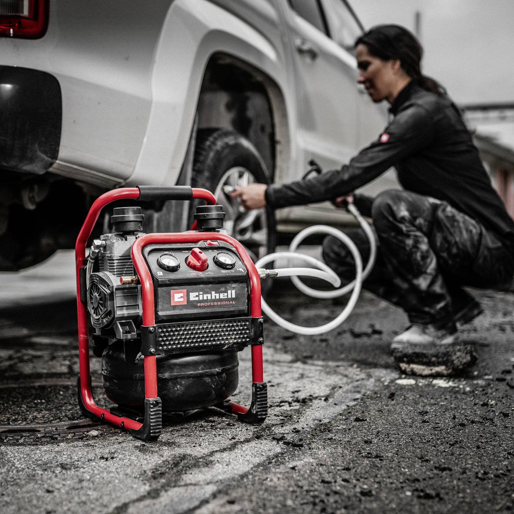 Einhell Professional 4020380 Akku-Kompressor SILENZZO 36/21 8 bar 2 Zylinder