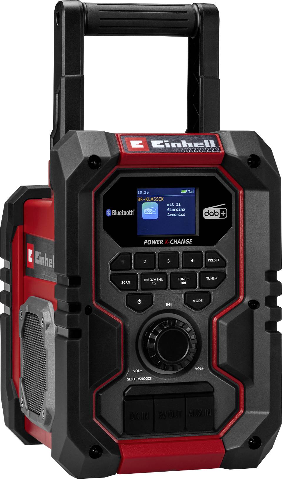 Einhell TE-CR 18 Li Akku-Radio DAB+, FM Bluetooth®, AUX, USB Rot/Schwarz