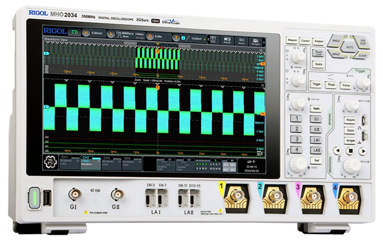 Rigol MHO2024 Digital-Oszilloskop 200MHz 500 Mpts 1St.