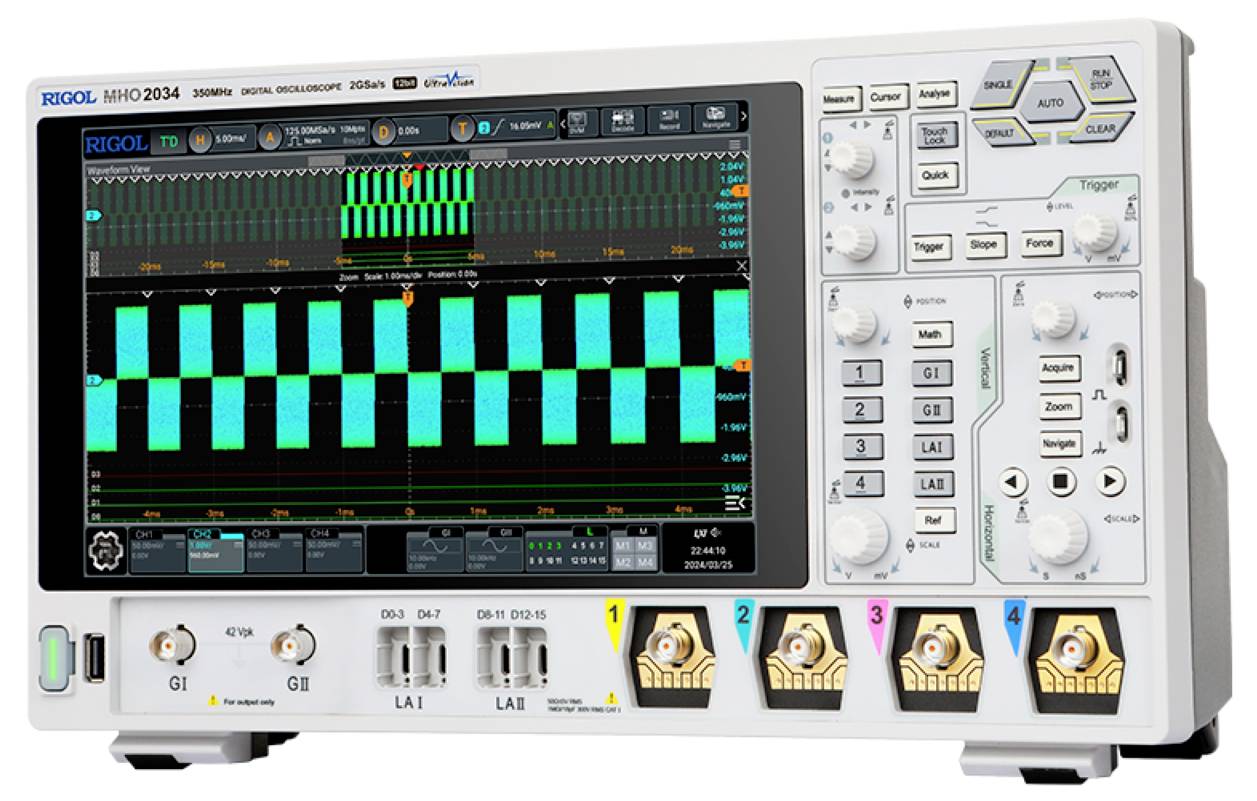 Rigol MHO2034 Digital-Oszilloskop 350MHz 500 Mpts 1St.