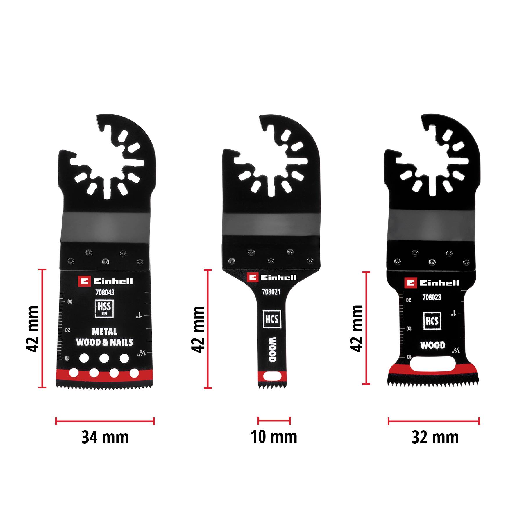 Einhell 708103 Multit.-Set Holz/Metal 3tlg SB HCS, BiM Multifunktionswerkzeug-Zubehör-Set 1St.