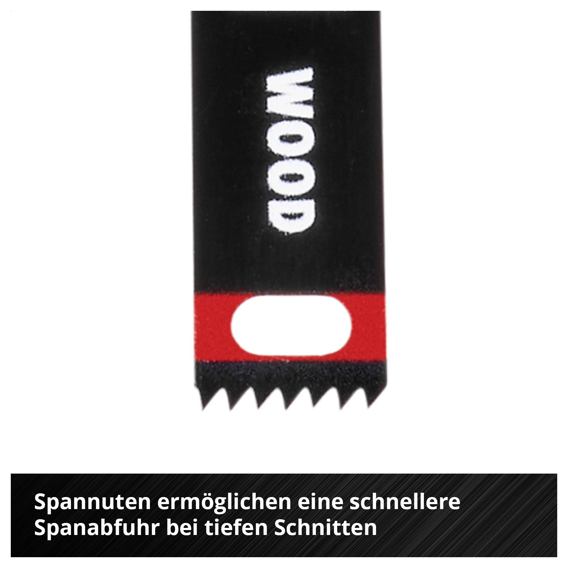 Sägeblatt für Holz mit Spannut-Design für schnellere Spanabfuhr bei tiefen Schnitten.