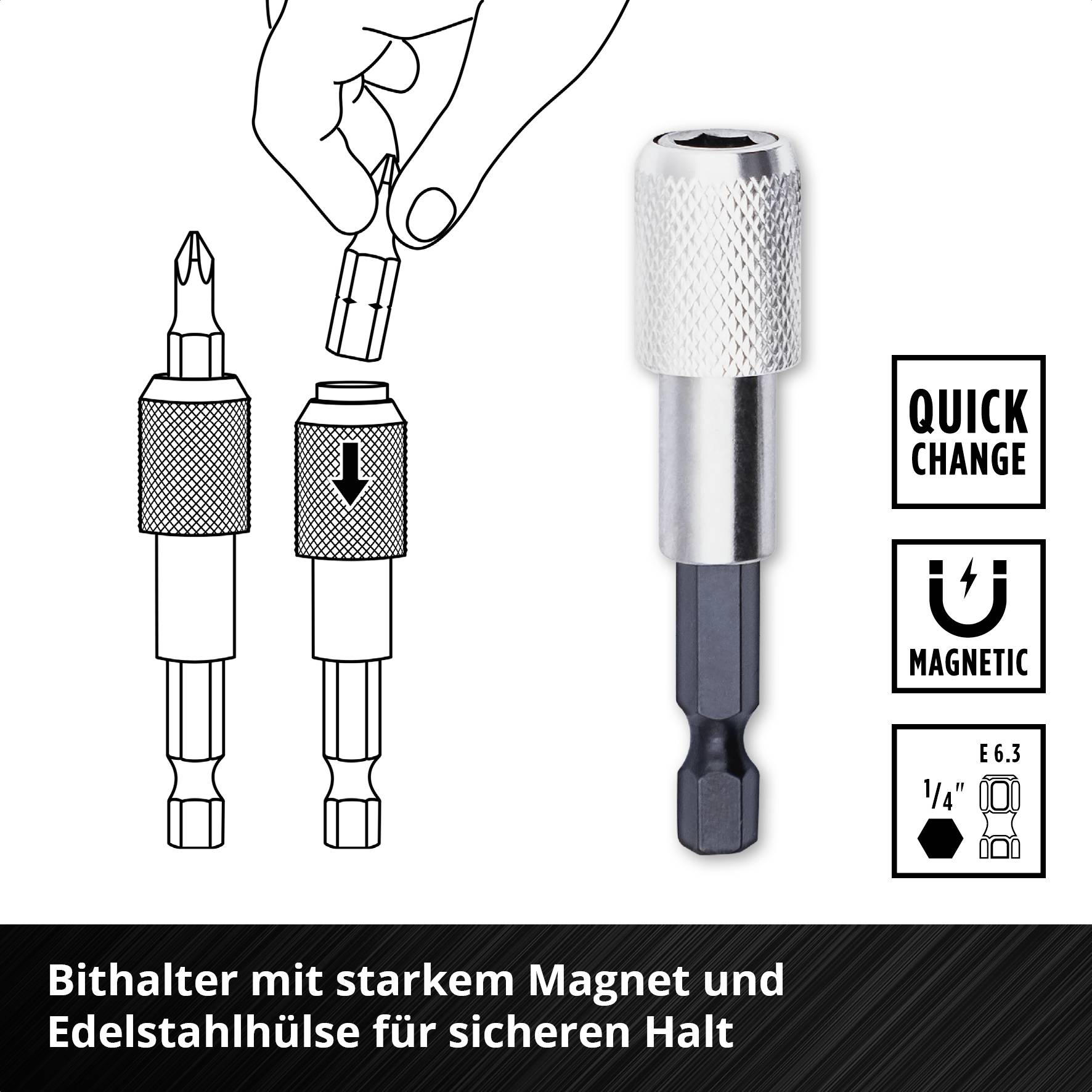 Einhell Bit Taschenbox 11tlg 118663 Bit-Set TORX, PH, PZ, Innen-Sechskant inkl. Bithalter