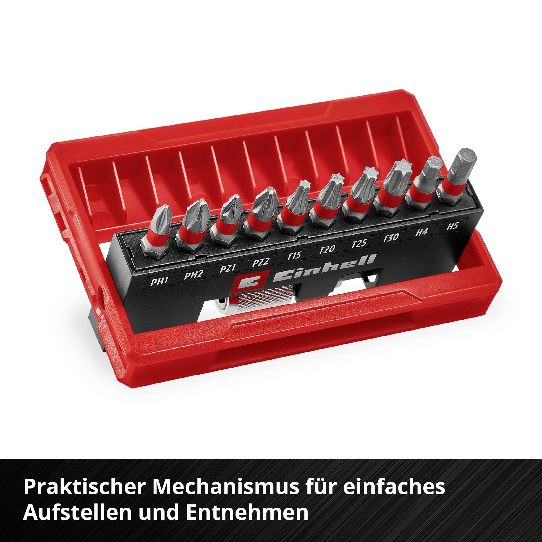 Einhell Bit Taschenbox 11tlg 118663 Bit-Set TORX, PH, PZ, Innen-Sechskant inkl. Bithalter