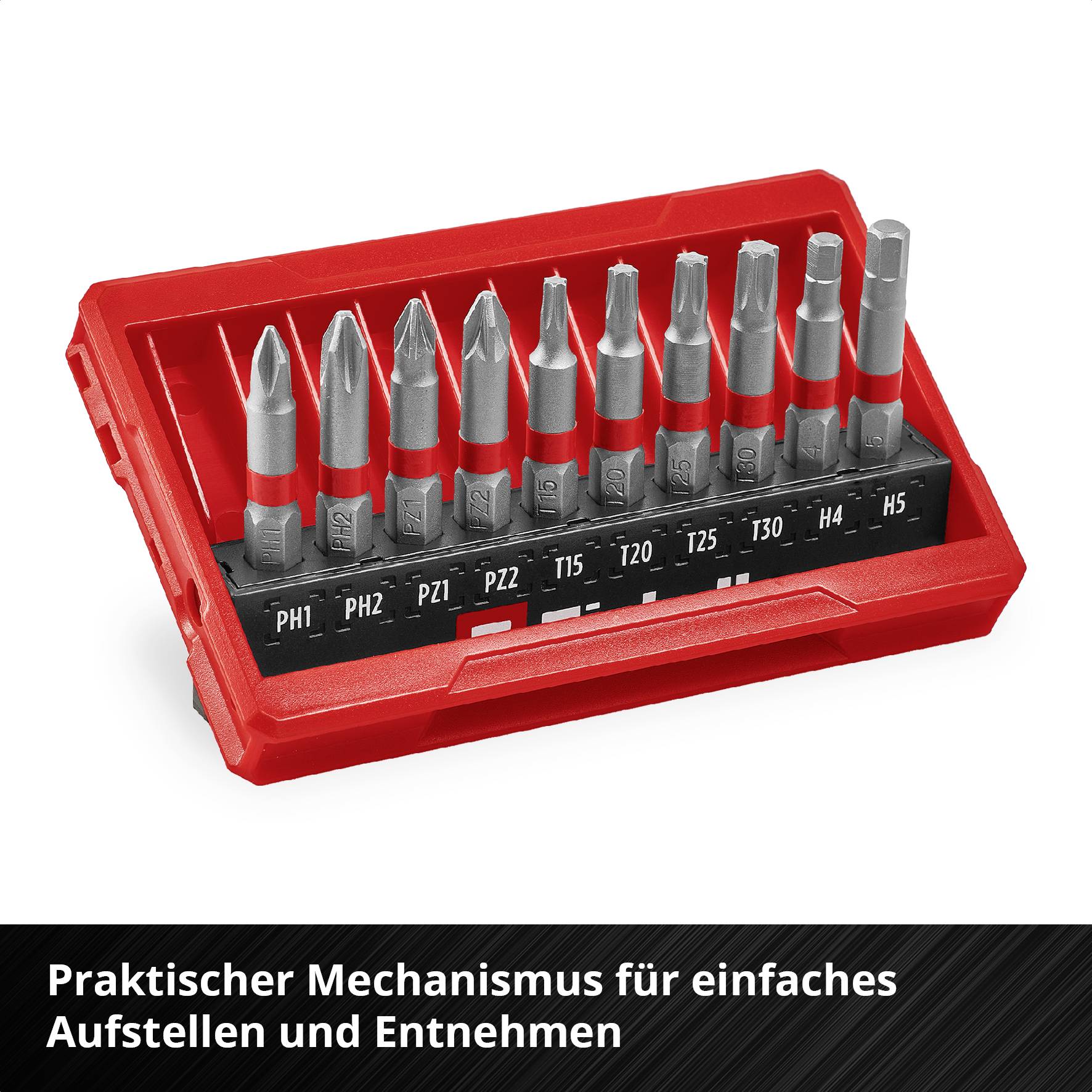 Einhell Bit Taschenbox 10tlg 118643 Bit-Set TORX, PH, PZ, Innen-Sechskant