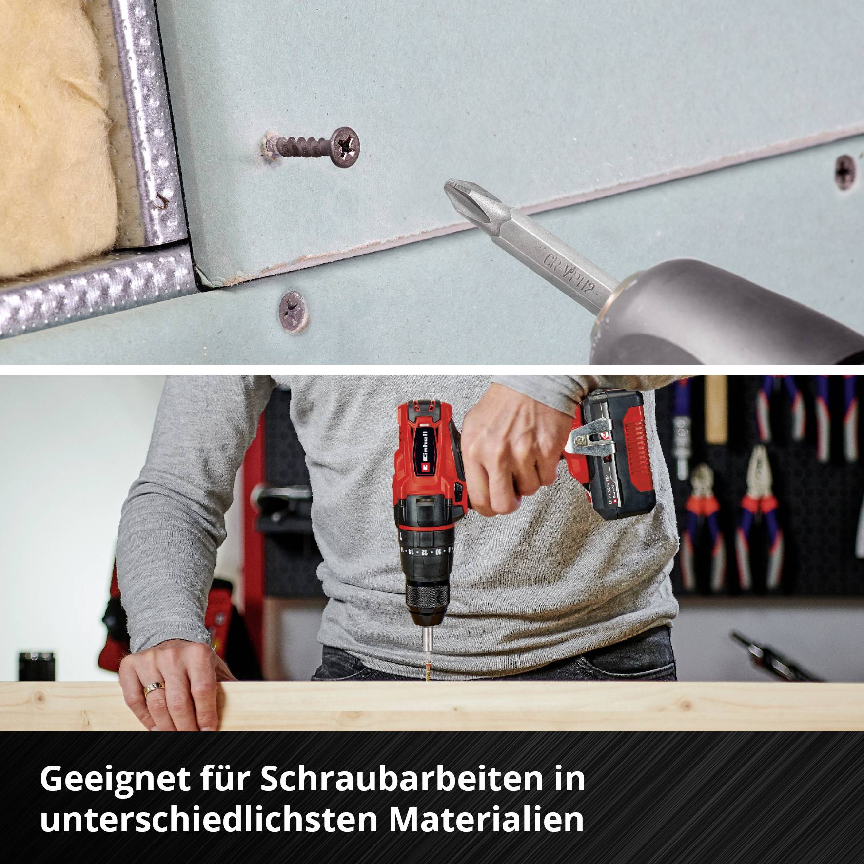 Einhell Bit Taschenbox 10tlg 118643 Bit-Set PH, PZ, Innen-Sechskant, TX