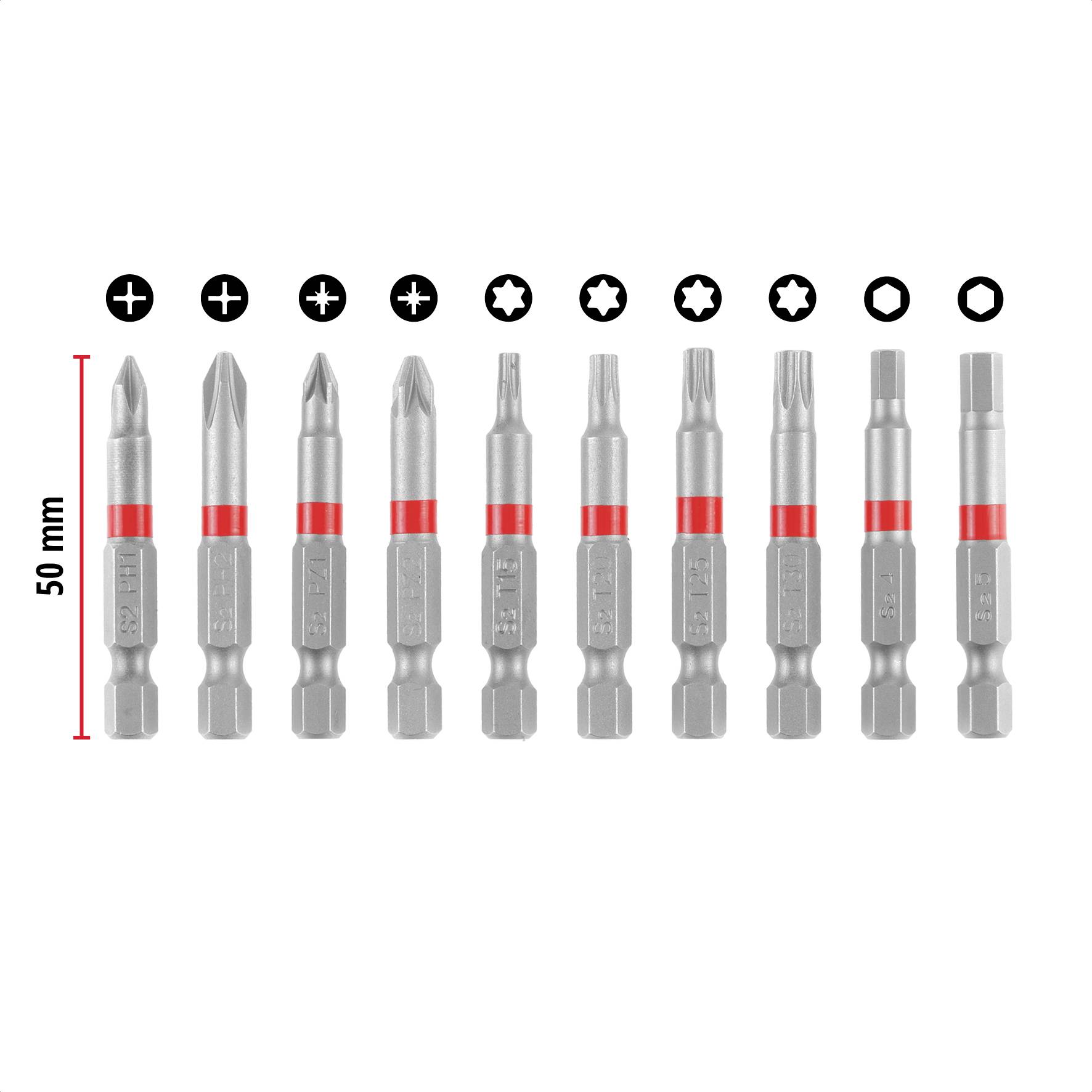Einhell Bit Taschenbox 10tlg 118643 Bit-Set TORX, PH, PZ, Innen-Sechskant
