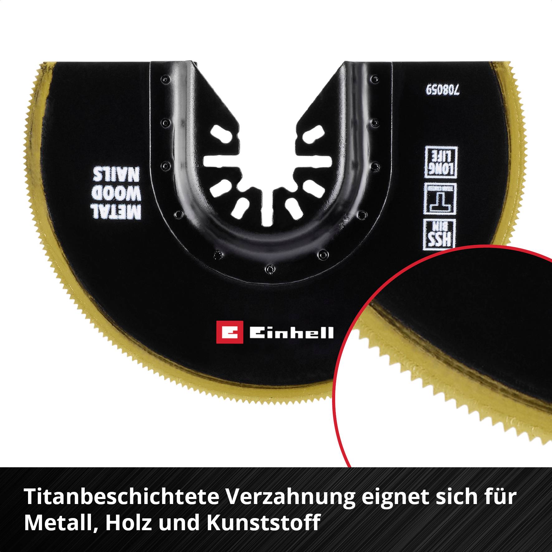 Einhell 708059 Sägeblatt halbr. BIM-TI 100mm Bimetall Tauchsägeblatt 100mm 1St.