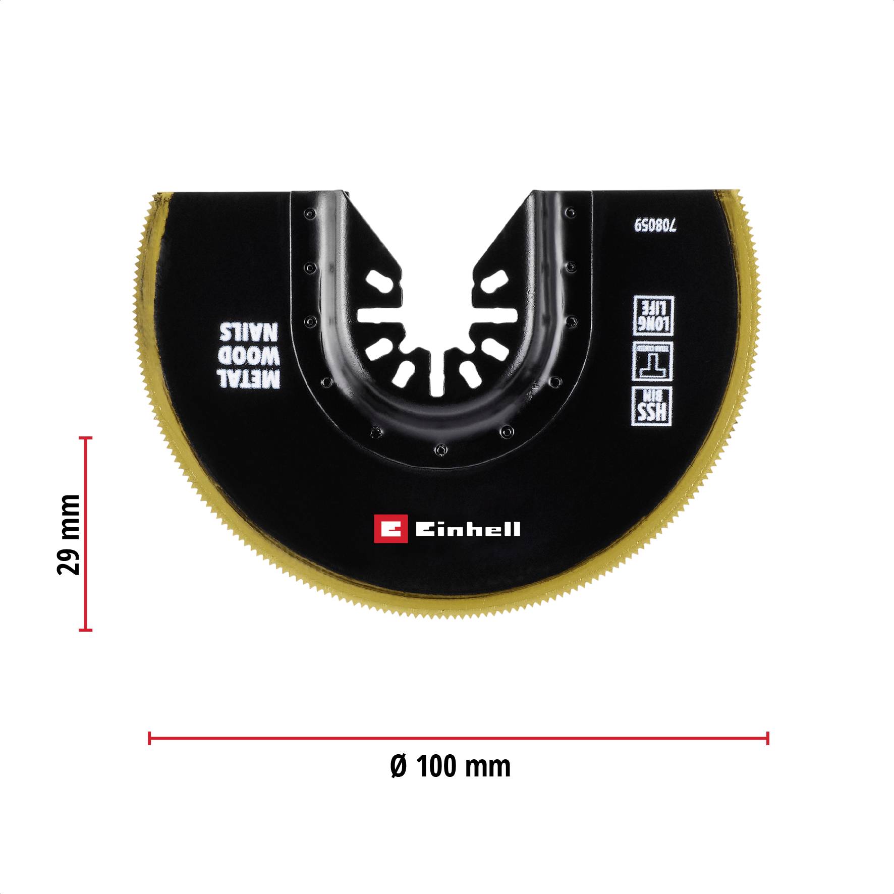 Einhell 708059 Sägeblatt halbr. BIM-TI 100mm Bimetall Tauchsägeblatt 100mm 1St.