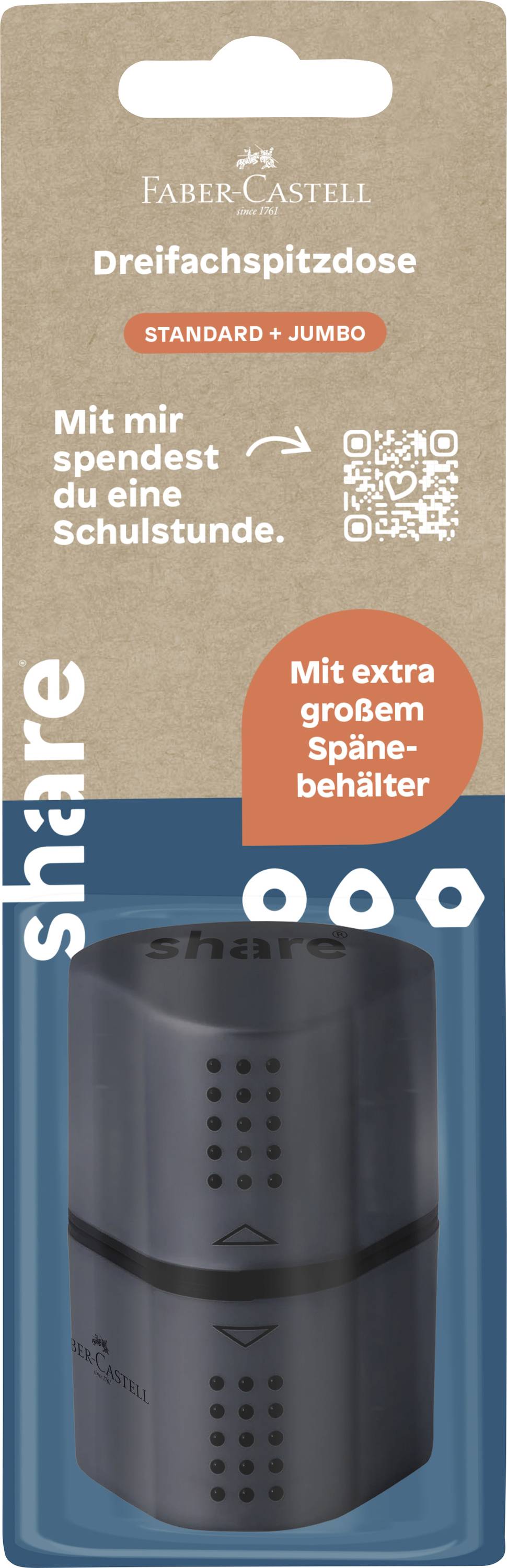 Share Dreifachspitzdose 4-0027 Schwarz Eckigdose
