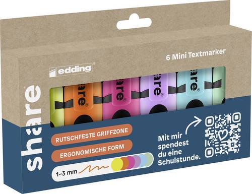 Share Textmarker 4-0021-6-1000 Neongelb, Neonorange, Neonpink, Pastell-Violett, Pastell-Blau, Pastel