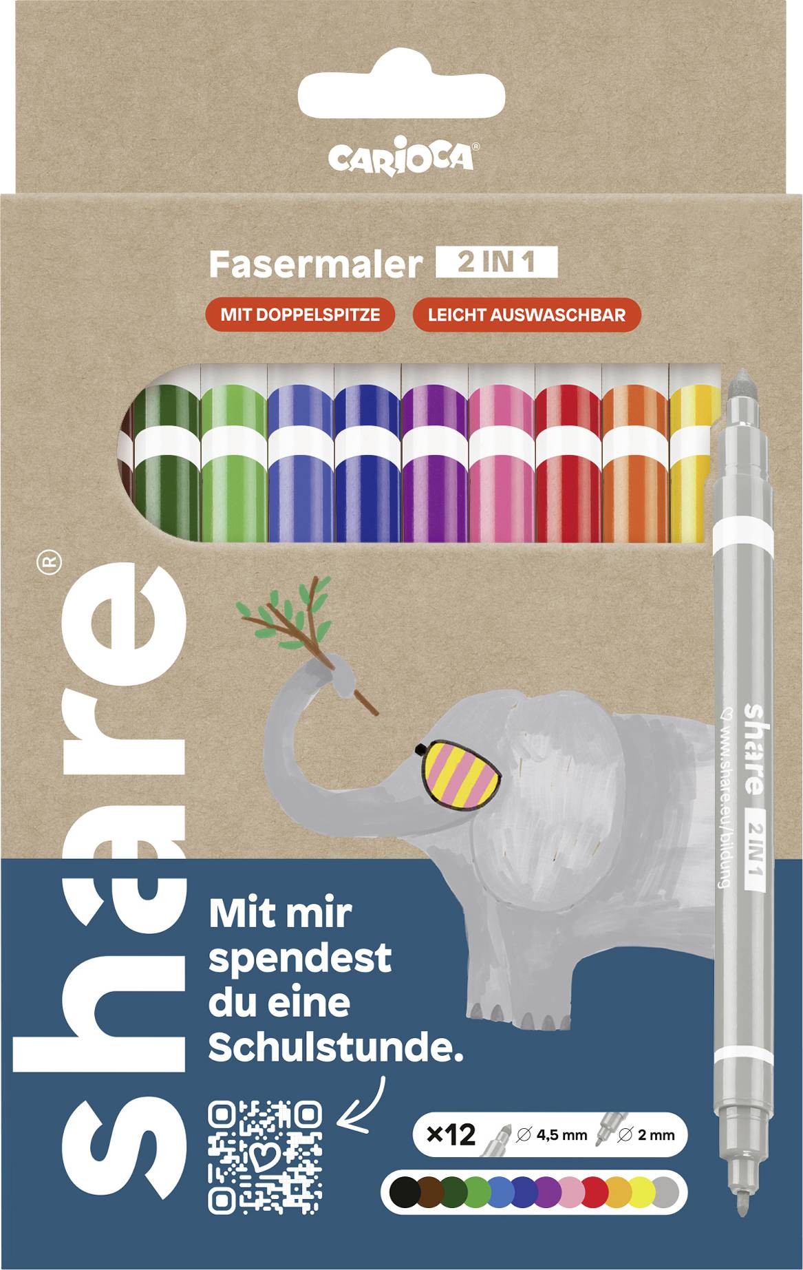 Share Fasermaler 4-0003-12-1 2 mm, 4.5mm 12St.