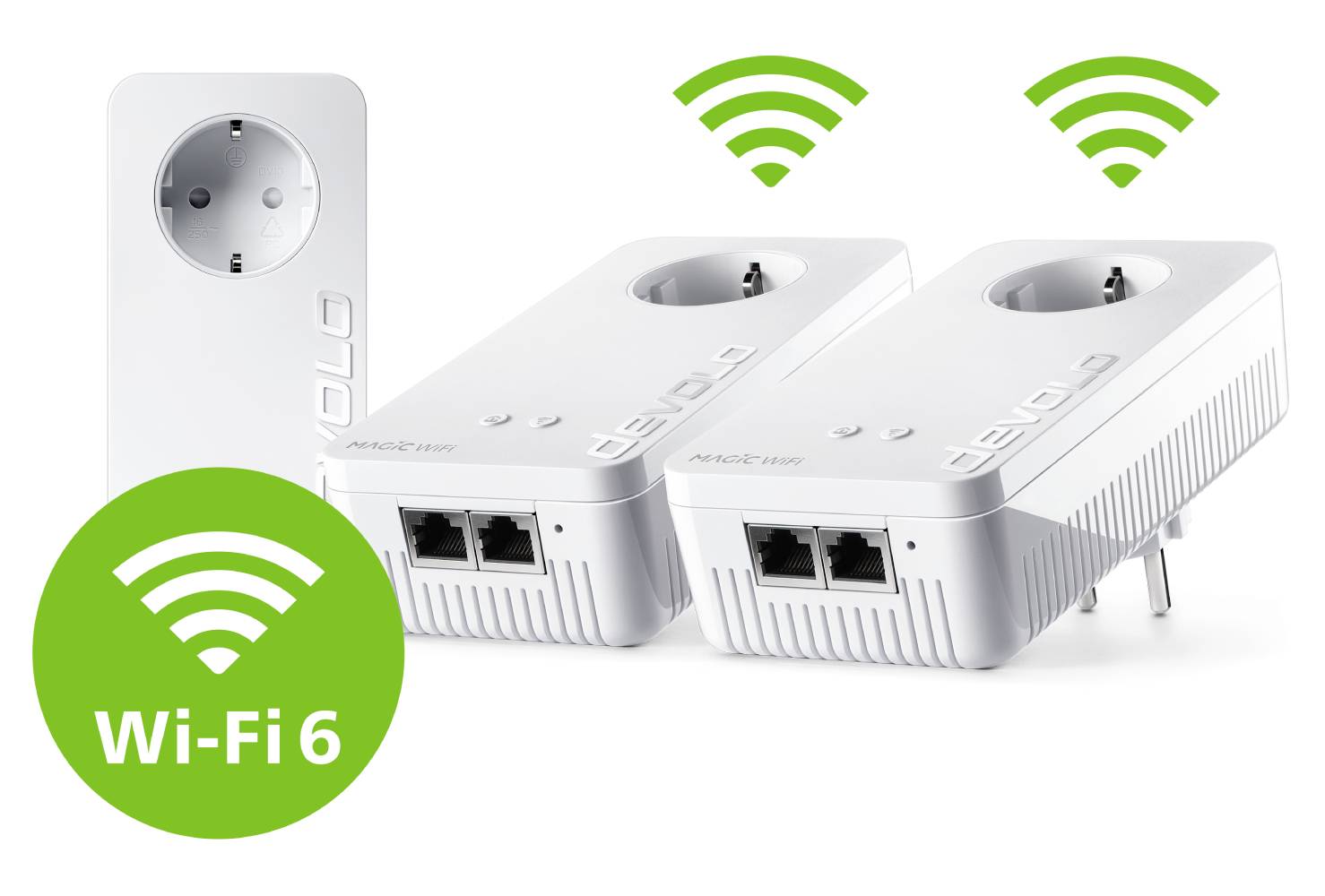 Devolo Magic 2 WiFi 6 next Powerline WLAN Multiroom Starter Kit 07195 Powerline, WLAN 2400 MBit/s