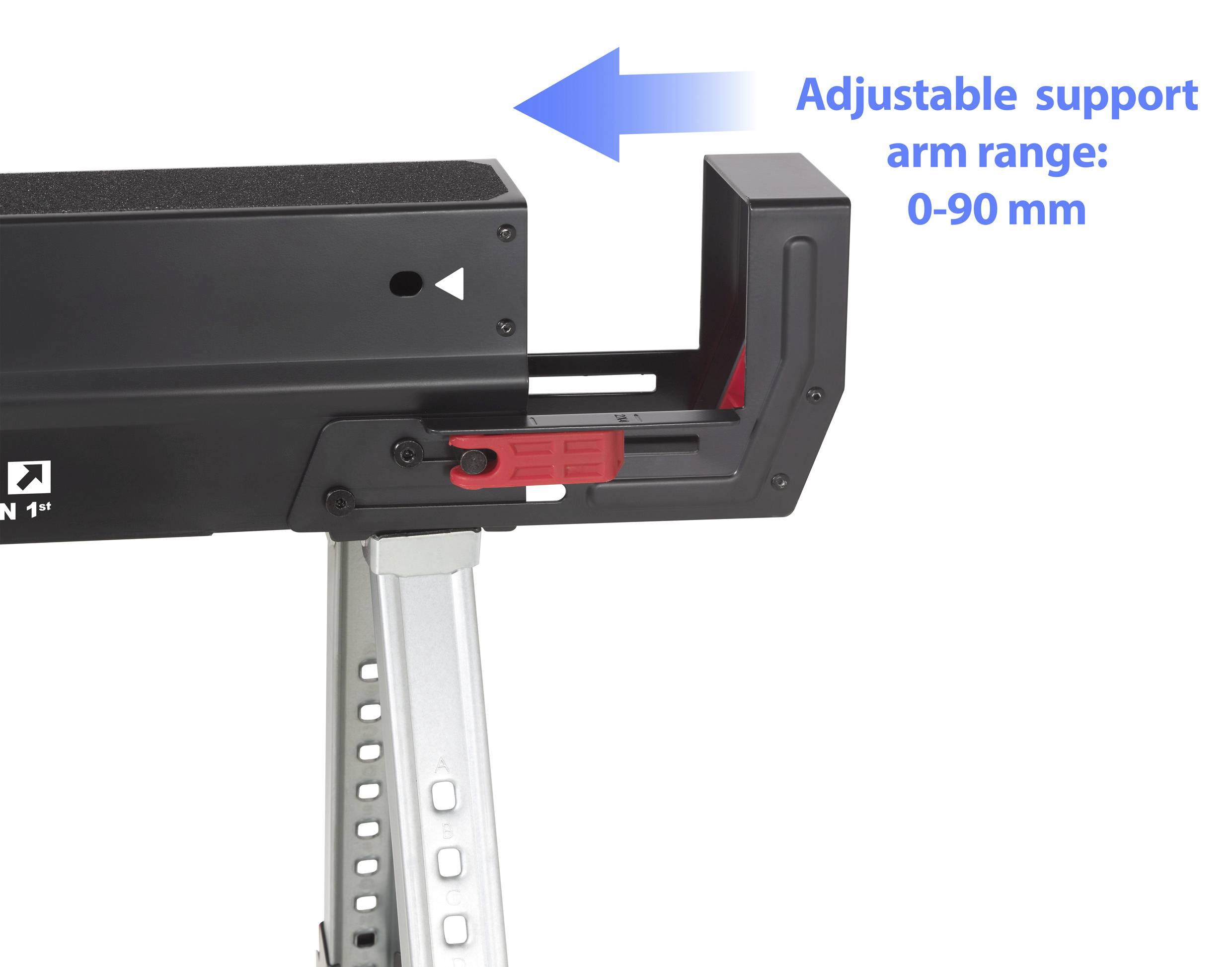 Verstellbarer Stützarmbereich: 0-90 mm