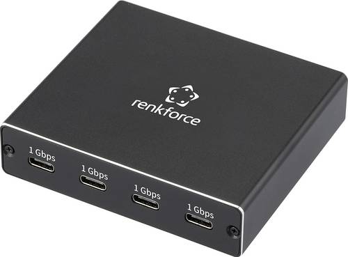 Renkforce RF-NS-200 Splitter RJ45, USB-C® 4 Port 1 GBit/s