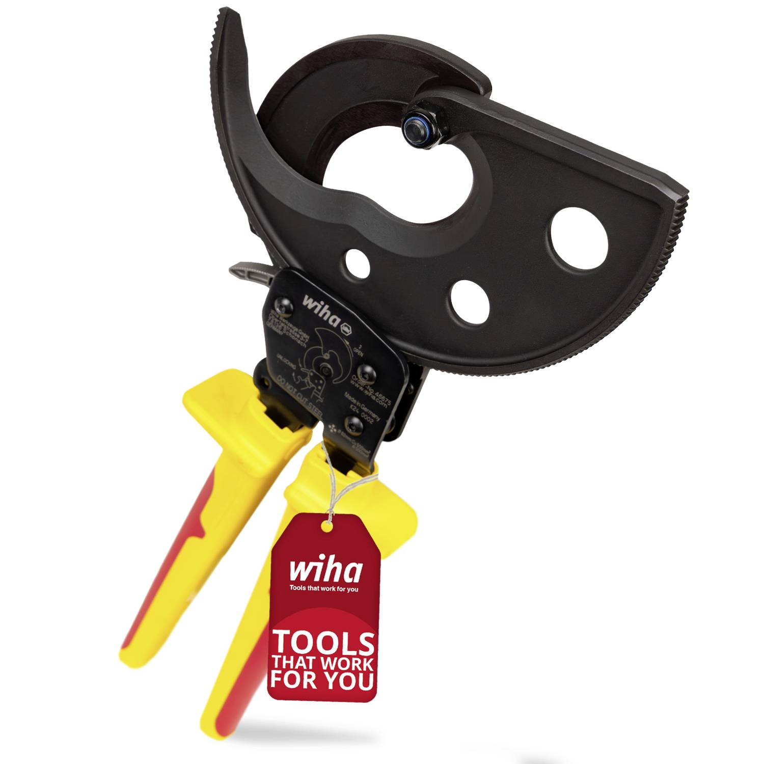 Wiha 46675 Kabelschneider Geeignet für (Abisoliertechnik) Alu- und Kupferkabel, ein- und mehrdrähtig 62mm 500mm²