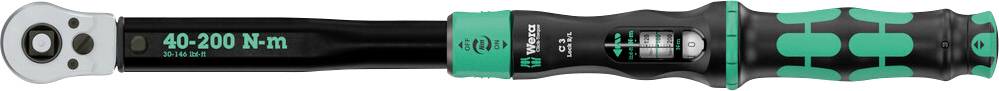 Wera Click-Torque Lock C 3 R/L 05075695001 Drehmomentschlüssel mit Durchsteckvierkant 1/2" (12.5 mm
