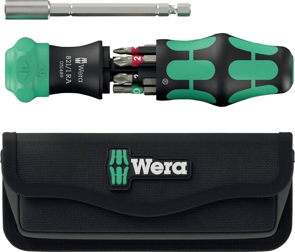 Wera Kraftform Kompakt 28 RA mit Tasche Bit-Schraubendreher 1/4"