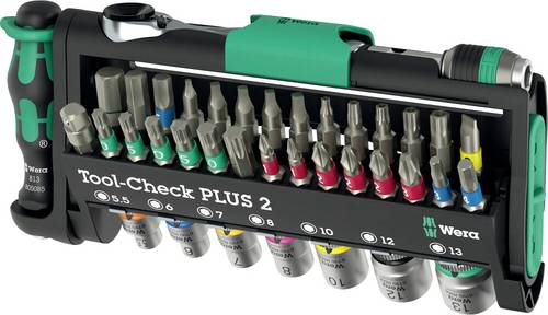 Wera Tool-Check PLUS 2 05049056001 Bit-Set 39teilig Kreuzschlitz Phillips, TORX, TORX BO, Schlitz