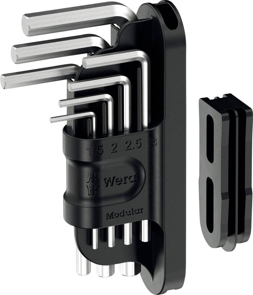 Wera Tool-Check Modular Winkelschlüssel 1 Innen-Sechskant Winkelschraubendreher-Set 1.5 mm, 2 mm, 2.5 mm, 3 mm, 4 mm, 5 mm, 6mm
