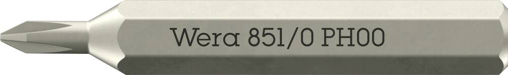 Wera 05058120001 851 Micro Kreuzschlitz-Bit Antrieb: 1/4" (6.3 mm) Abtrieb: Kreuzschlitz Phillips PH 00 30mm