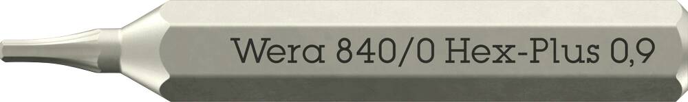 Wera 05058108001 840 Micro Sechskant-Bit Antrieb: 4mm Abtrieb: Innen-Sechskant 0.9mm 30mm