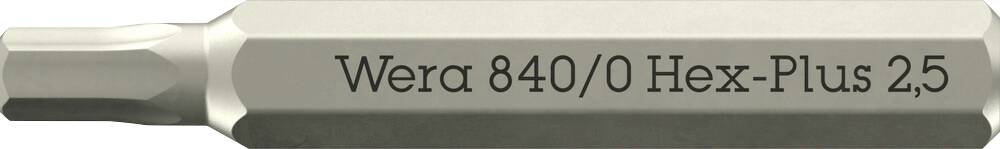 Wera 05058112001 840 Micro Sechskant-Bit Antrieb: 4mm Abtrieb: Innen-Sechskant 2.5mm 30mm